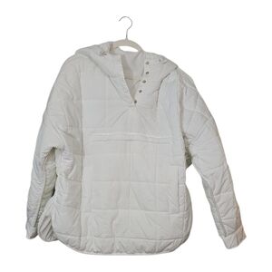 White Quilted Hooded Jacket